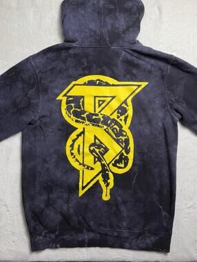 Beartooth Hoodie Snake On My Back Black Tie Dye Band Merch Medium